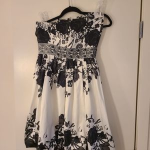 Prome white and black dress